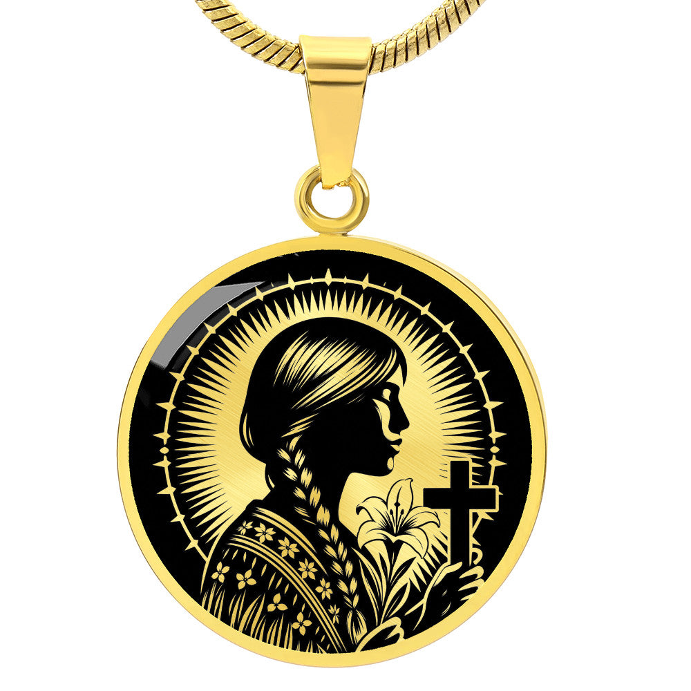 Saint Kateri Tekakwitha Medal Necklace – Patron Saint of Native Americans & the Environment