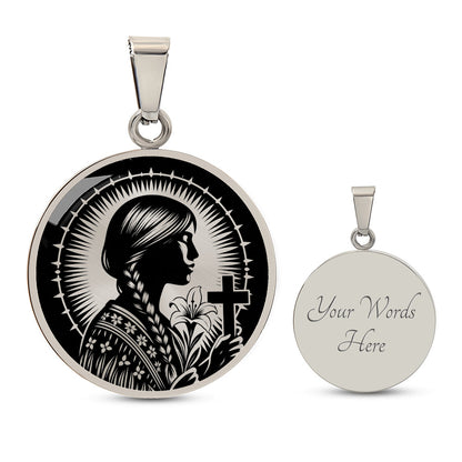 Saint Kateri Tekakwitha Medal Necklace – Patron Saint of Native Americans & the Environment