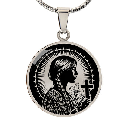 Saint Kateri Tekakwitha Medal Necklace – Patron Saint of Native Americans & the Environment