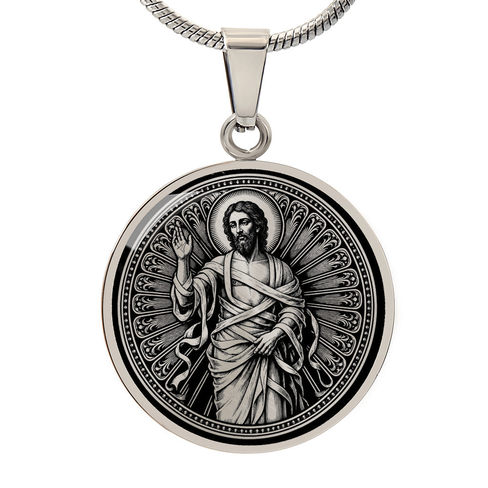 Saint Lazarus of Bethany Medal Necklace – Patron of Hope in Grief and the Dying