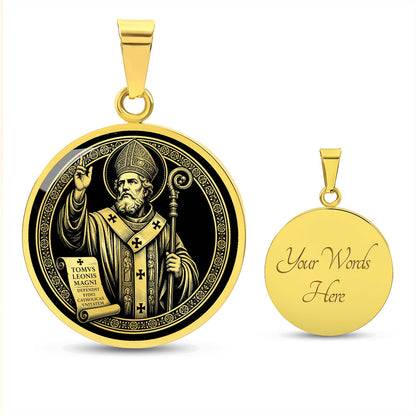 Saint Leo the Great Medal Necklace - Patron Saint of Church Unity and Theologians