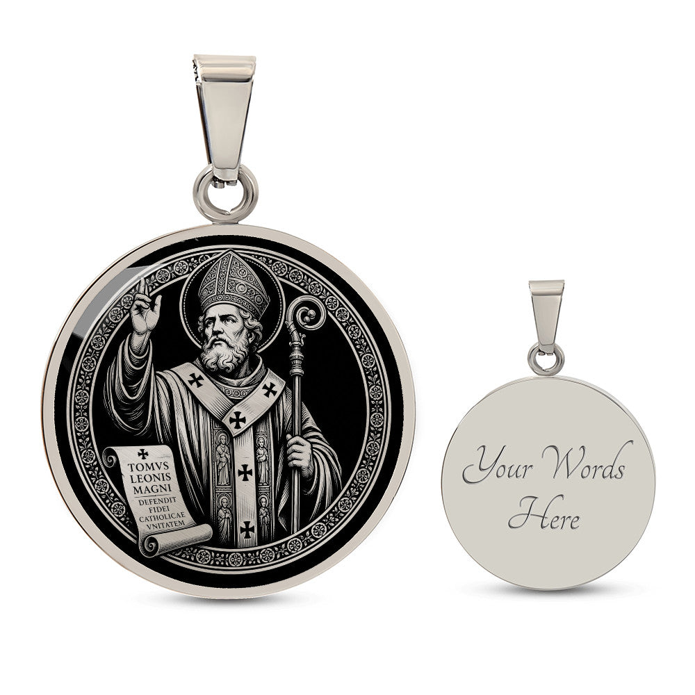 Saint Leo the Great Medal Necklace - Patron Saint of Church Unity and Theologians