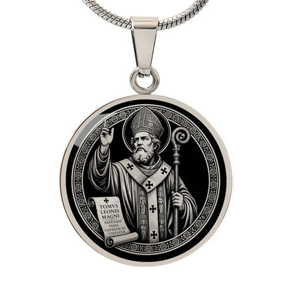 Saint Leo the Great Medal Necklace - Patron Saint of Church Unity and Theologians