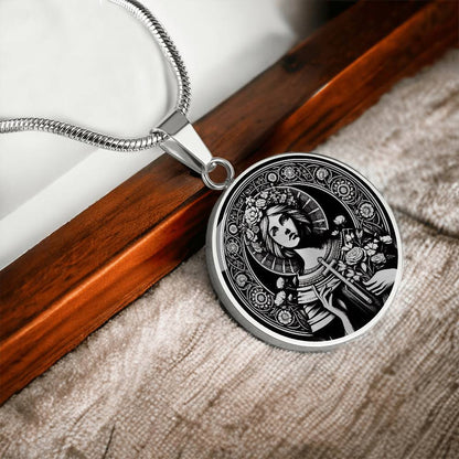 Saint Lidwina of Schiedam Medal Necklace - Patron Saint of Ice Skaters and the Chronically Ill