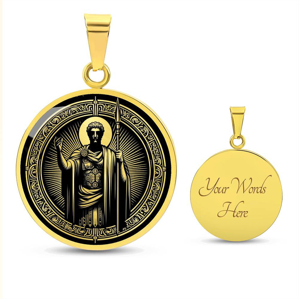 Saint Longinus Medal Necklace - Patron Saint of the Blind and Those with Eye Ailments