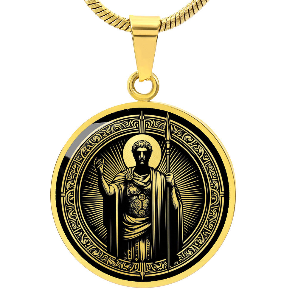 Saint Longinus Medal Necklace - Patron Saint of the Blind and Those with Eye Ailments