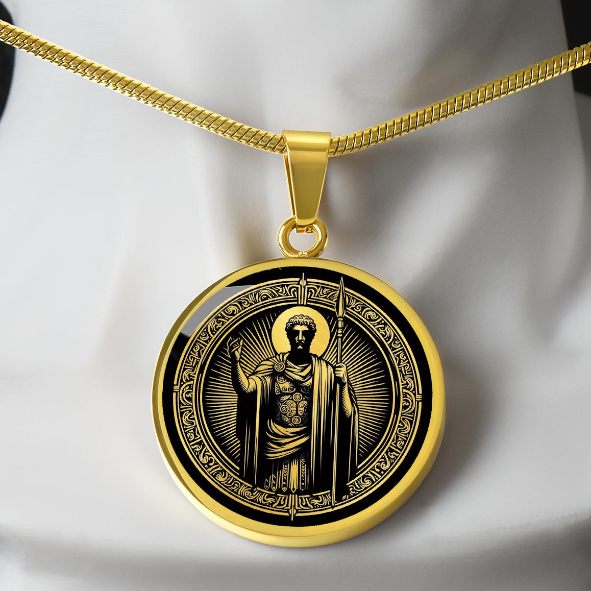 Saint Longinus Medal Necklace - Patron Saint of the Blind and Those with Eye Ailments
