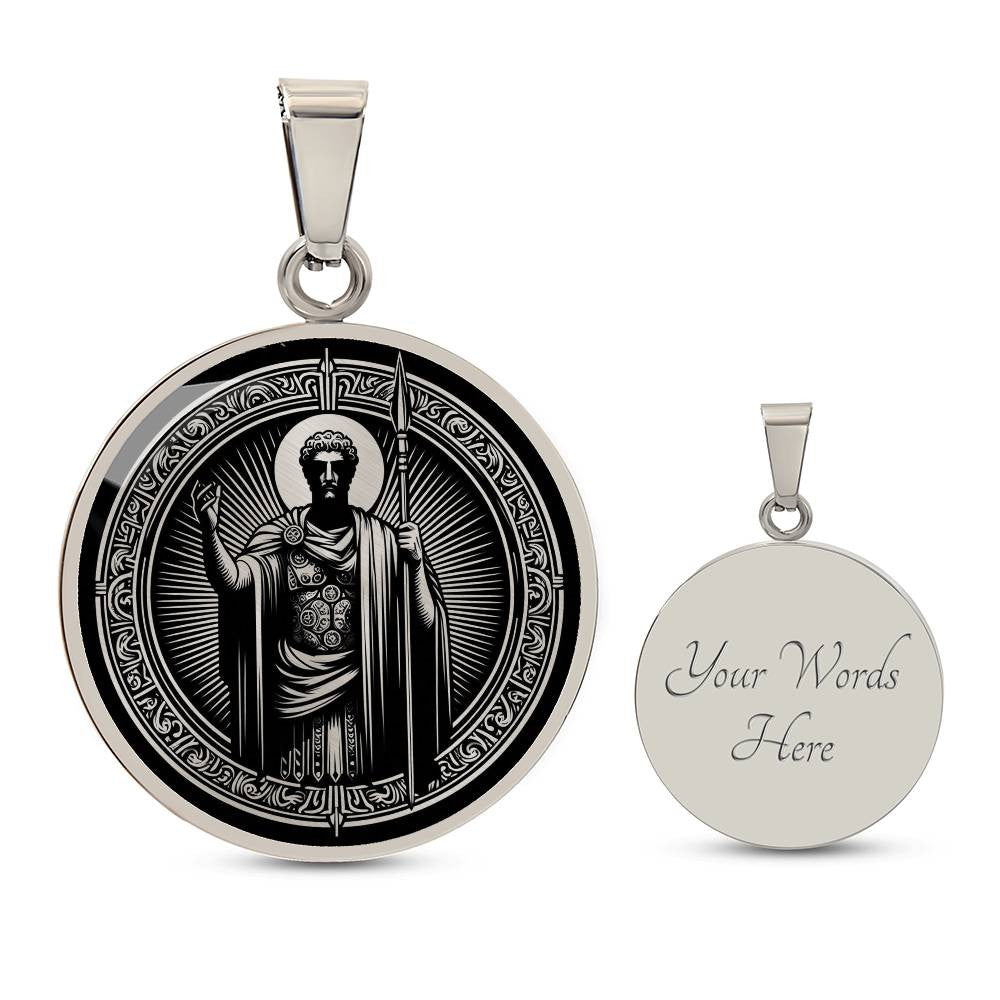Saint Longinus Medal Necklace - Patron Saint of the Blind and Those with Eye Ailments