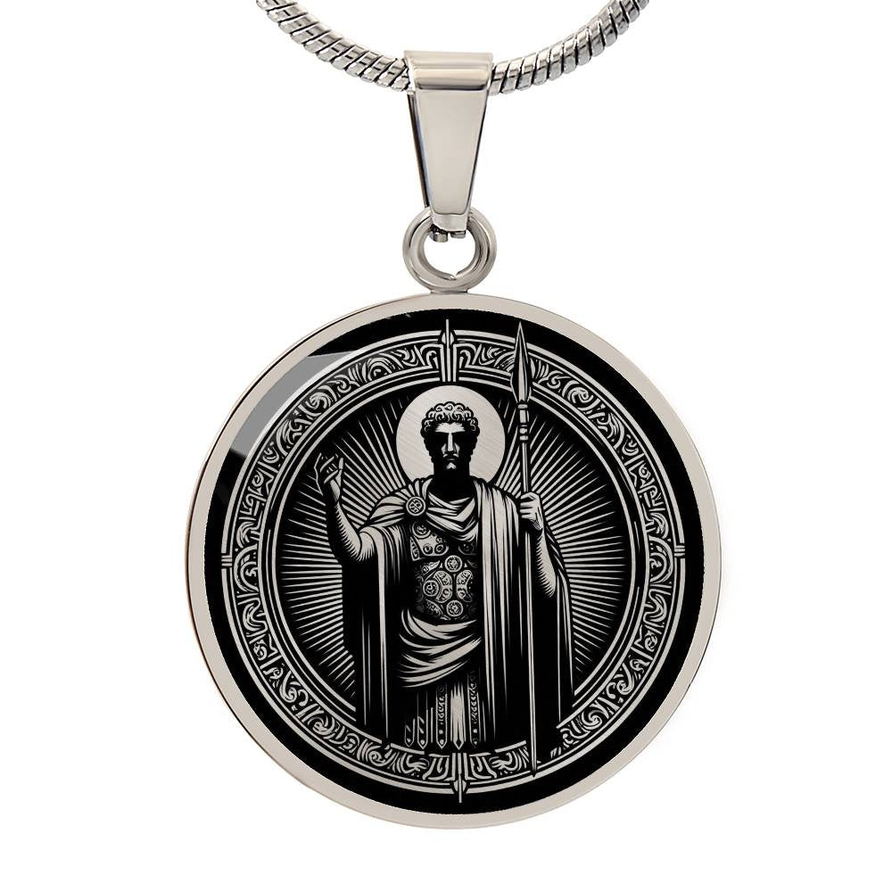 Saint Longinus Medal Necklace - Patron Saint of the Blind and Those with Eye Ailments