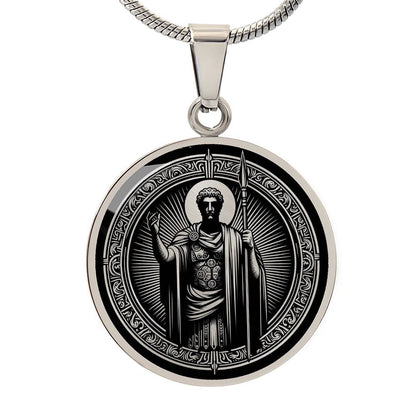 Saint Longinus Medal Necklace - Patron Saint of the Blind and Those with Eye Ailments