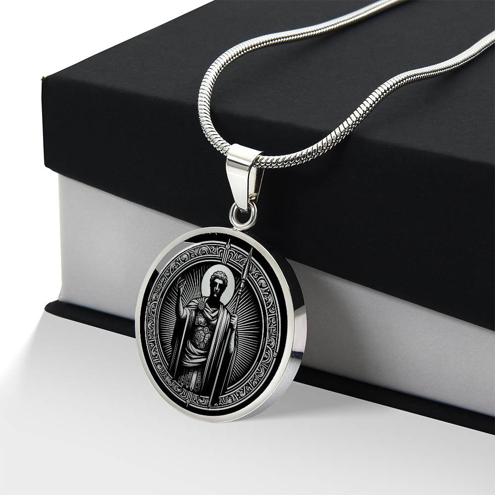 Saint Longinus Medal Necklace - Patron Saint of the Blind and Those with Eye Ailments