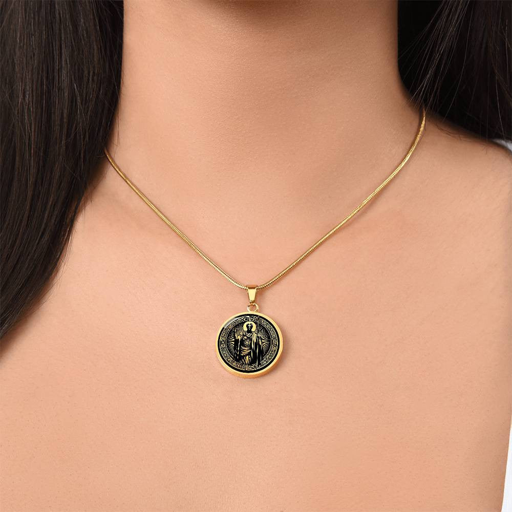 Saint Longinus Medal Necklace - Patron Saint of the Blind and Those with Eye Ailments