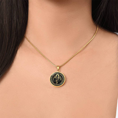Saint Longinus Medal Necklace - Patron Saint of the Blind and Those with Eye Ailments