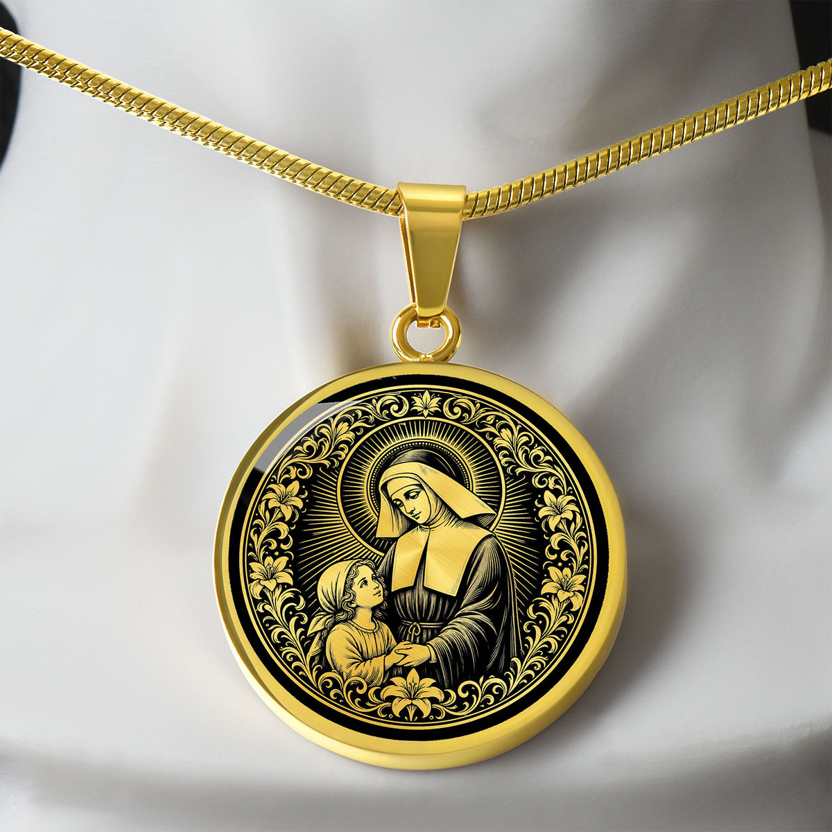 Saint Louise de Marillac Medal Necklace – Patron Saint of Widows and Social Workers