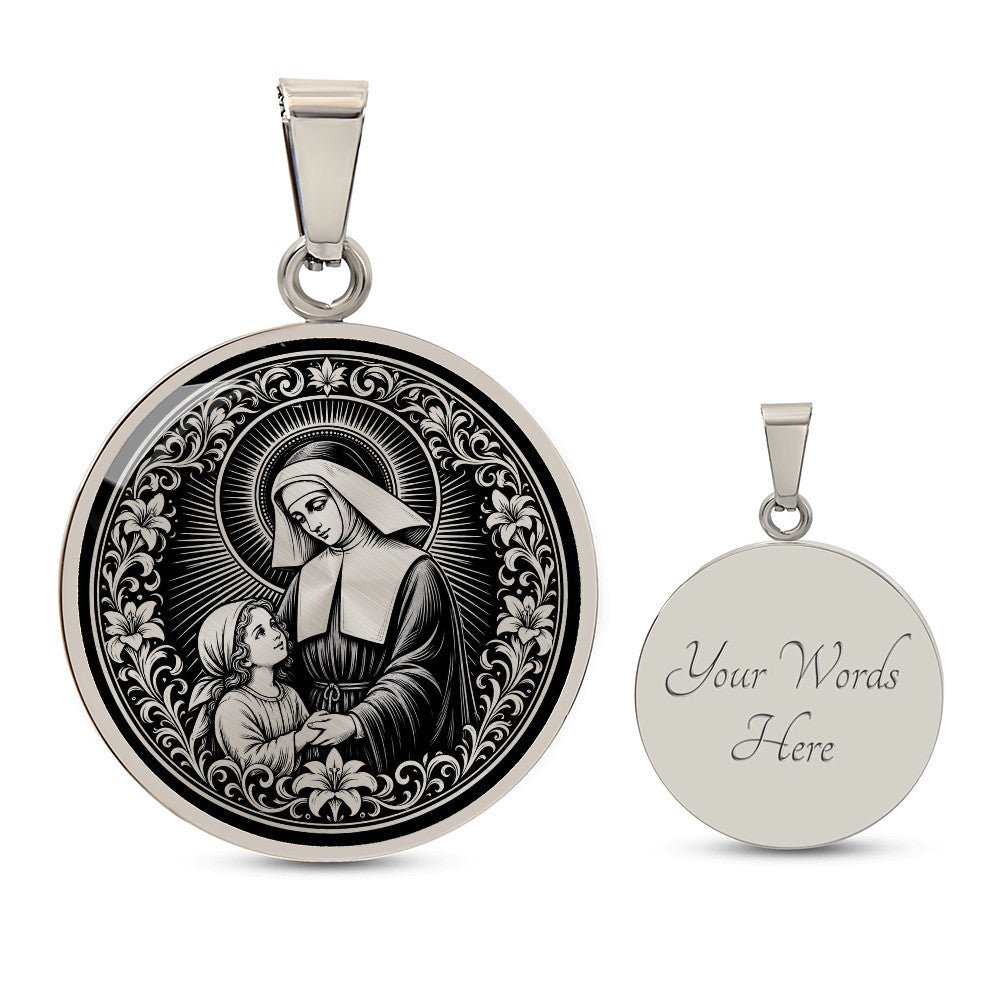 Saint Louise de Marillac Medal Necklace – Patron Saint of Widows and Social Workers