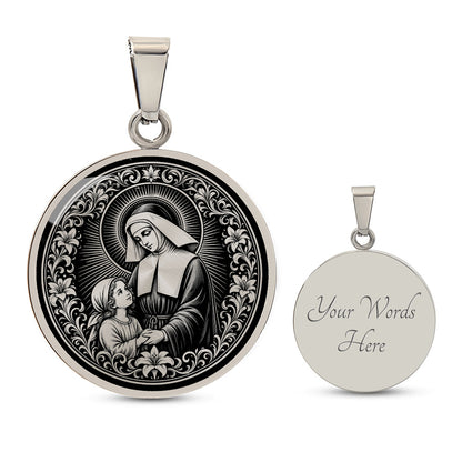 Saint Louise de Marillac Medal Necklace – Patron Saint of Widows and Social Workers