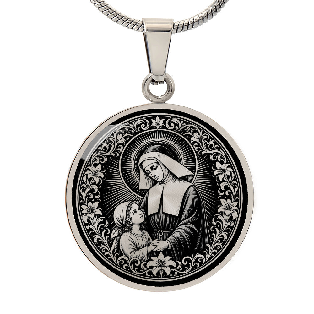 Saint Louise de Marillac Medal Necklace – Patron Saint of Widows and Social Workers
