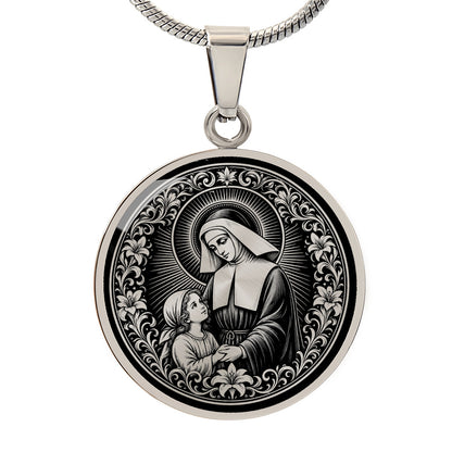 Saint Louise de Marillac Medal Necklace – Patron Saint of Widows and Social Workers