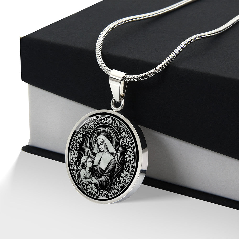 Saint Louise de Marillac Medal Necklace – Patron Saint of Widows and Social Workers