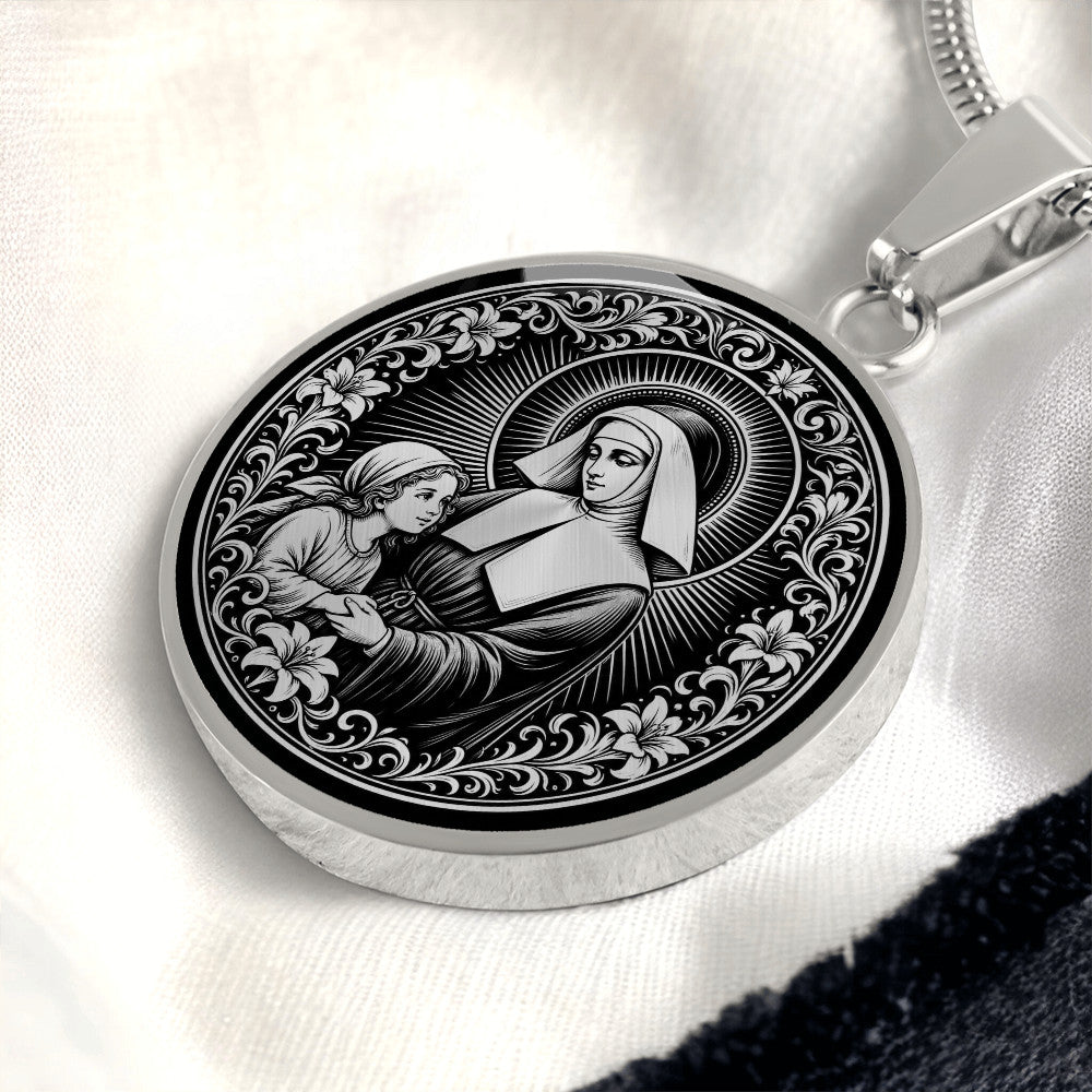 Saint Louise de Marillac Medal Necklace – Patron Saint of Widows and Social Workers