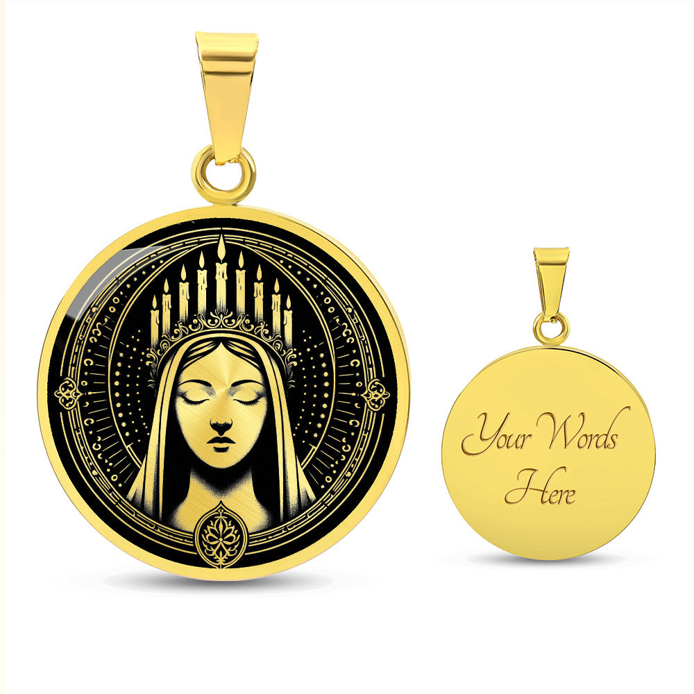 Saint Lucy Medal Necklace - Patron Saint of the Blind & Light