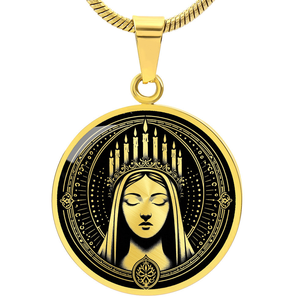 Saint Lucy Medal Necklace - Patron Saint of the Blind & Light