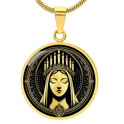 Saint Lucy Medal Necklace - Patron Saint of the Blind & Light