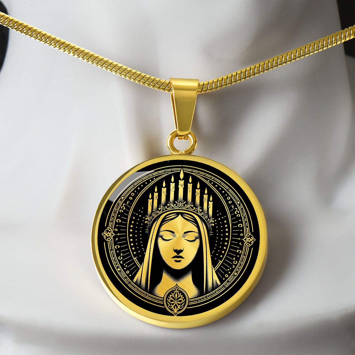 Saint Lucy Medal Necklace - Patron Saint of the Blind & Light