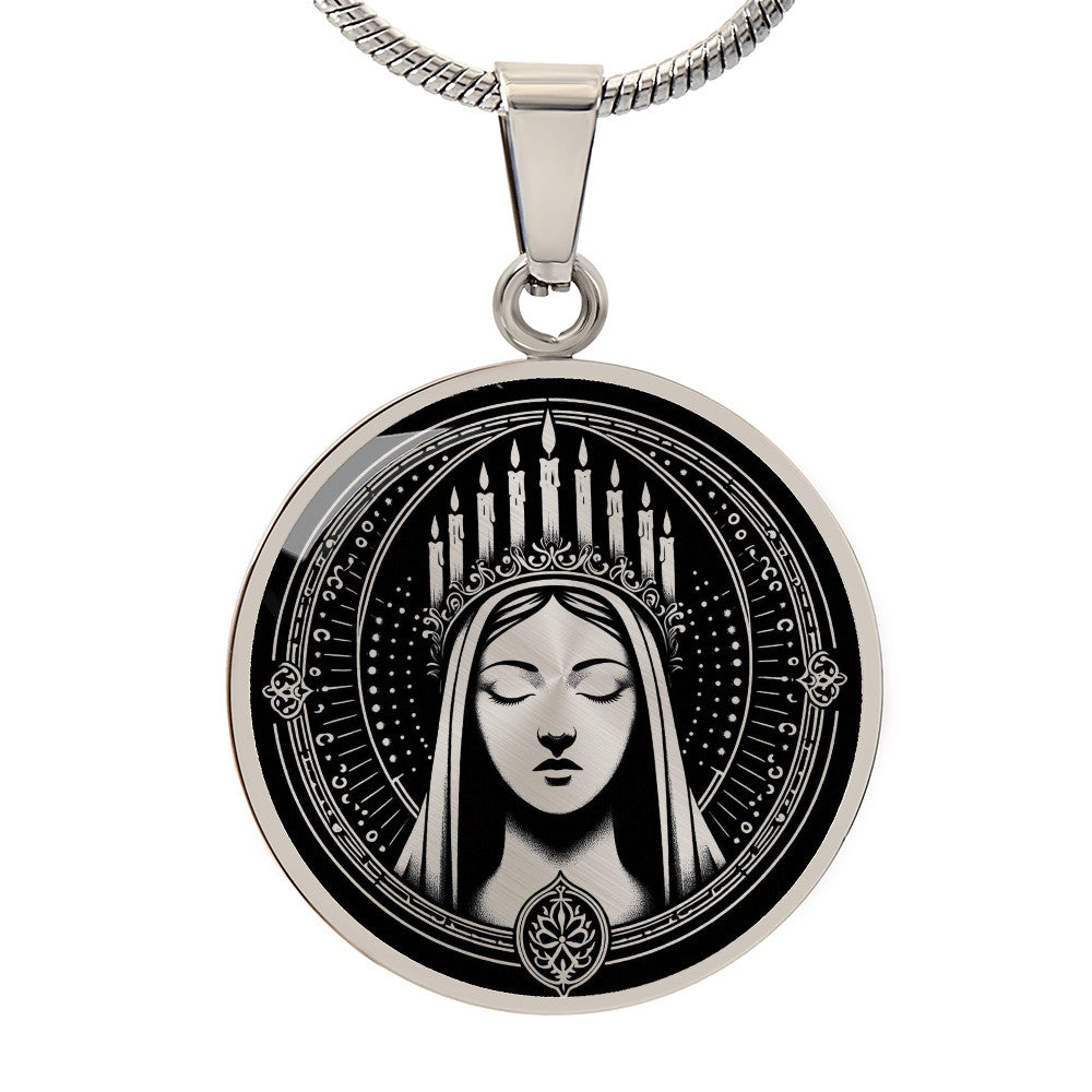 Saint Lucy Medal Necklace - Patron Saint of the Blind & Light