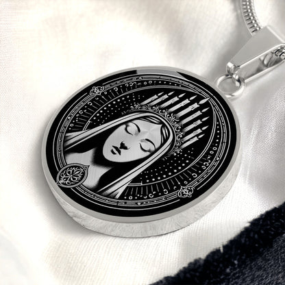 Saint Lucy Medal Necklace - Patron Saint of the Blind & Light