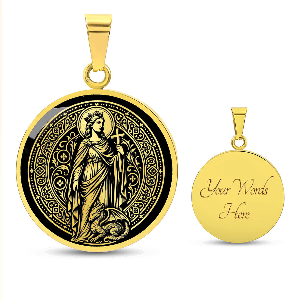 Saint Margaret of Antioch Medal Necklace – Patron Saint of Childbirth & Pregnant Women