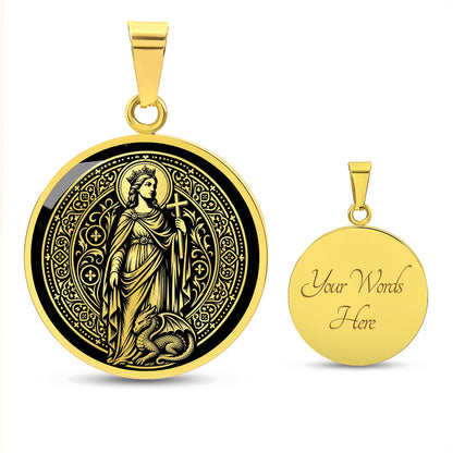 Saint Margaret of Antioch Medal Necklace – Patron Saint of Childbirth & Pregnant Women