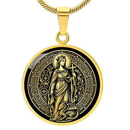 Saint Margaret of Antioch Medal Necklace – Patron Saint of Childbirth & Pregnant Women
