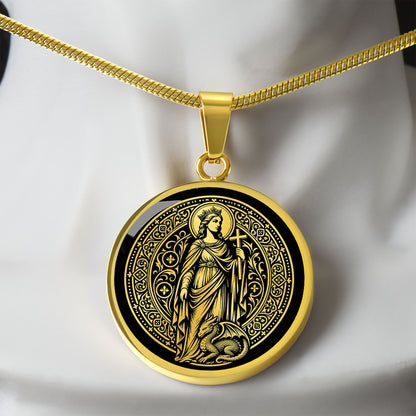 Saint Margaret of Antioch Medal Necklace – Patron Saint of Childbirth & Pregnant Women