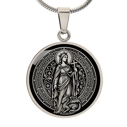 Saint Margaret of Antioch Medal Necklace – Patron Saint of Childbirth & Pregnant Women