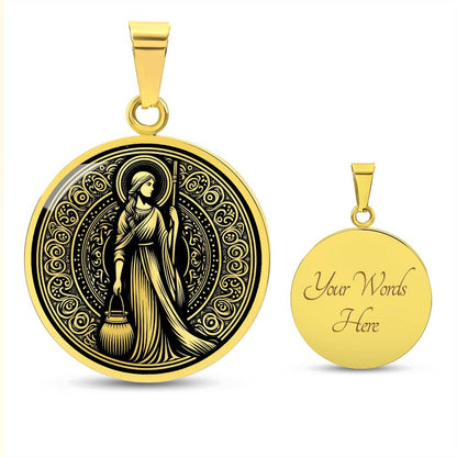 Saint Martha of Bethany Medal Necklace - Servant, Disciple, Woman of Faith