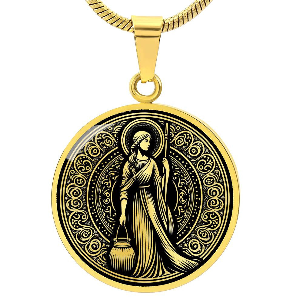 Saint Martha of Bethany Medal Necklace - Servant, Disciple, Woman of Faith