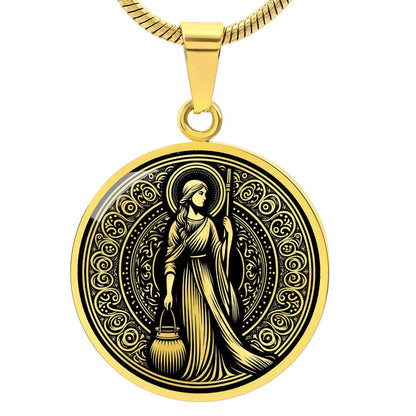 Saint Martha of Bethany Medal Necklace - Servant, Disciple, Woman of Faith