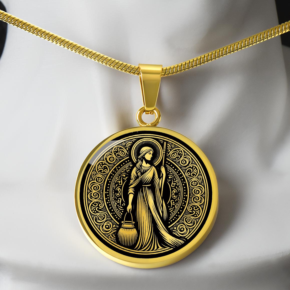 Saint Martha of Bethany Medal Necklace - Servant, Disciple, Woman of Faith