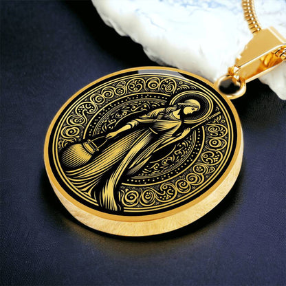 Saint Martha of Bethany Medal Necklace - Servant, Disciple, Woman of Faith