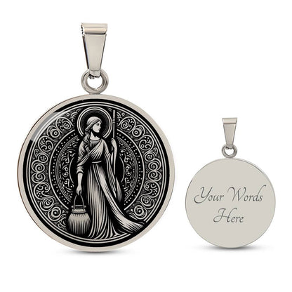Saint Martha of Bethany Medal Necklace - Servant, Disciple, Woman of Faith