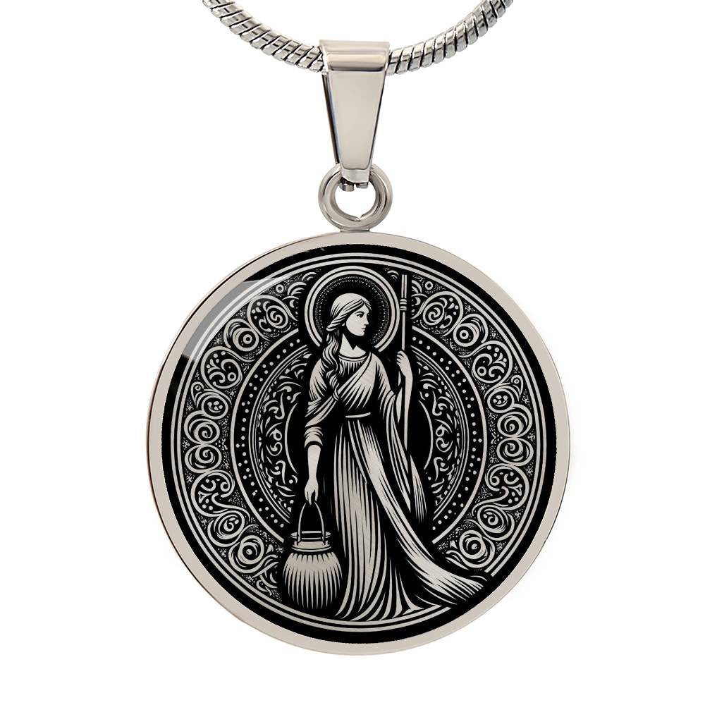 Saint Martha of Bethany Medal Necklace - Servant, Disciple, Woman of Faith