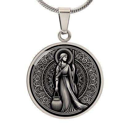 Saint Martha of Bethany Medal Necklace - Servant, Disciple, Woman of Faith