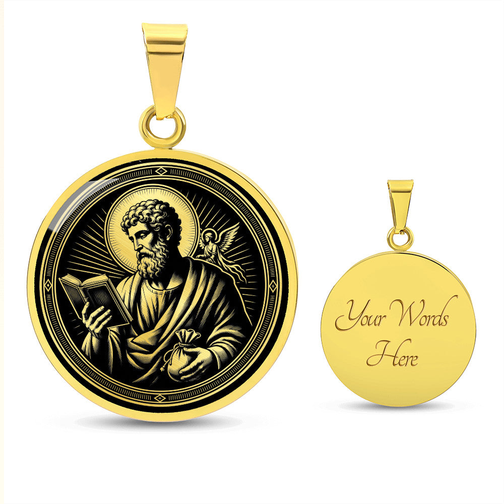 Saint Matthew Medal Necklace – Patron Saint of Accountants, Bankers & Evangelists