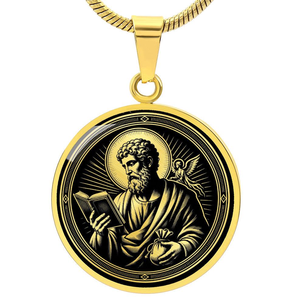 Saint Matthew Medal Necklace – Patron Saint of Accountants, Bankers & Evangelists