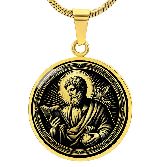 Saint Matthew Medal Necklace – Patron Saint of Accountants, Bankers & Evangelists