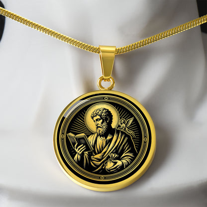 Saint Matthew Medal Necklace – Patron Saint of Accountants, Bankers & Evangelists