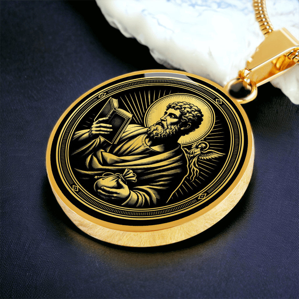 Saint Matthew Medal Necklace – Patron Saint of Accountants, Bankers & Evangelists