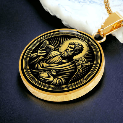 Saint Matthew Medal Necklace – Patron Saint of Accountants, Bankers & Evangelists