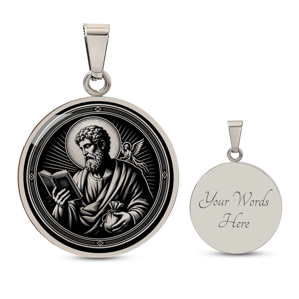 Saint Matthew Medal Necklace – Patron Saint of Accountants, Bankers & Evangelists